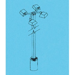 DETAILS WEST LP-455 - LIGHT POLES WITH LIGHT HEADS ( NON-WORKING ) - FOR YARDS, INDUSTRIAL, ENGINE FACILITIES, ETC. - HO SCALE