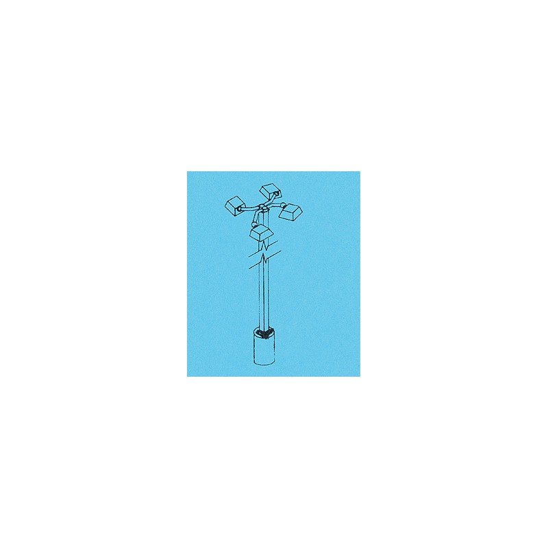 DETAILS WEST LP-455 - LIGHT POLES WITH LIGHT HEADS ( NON-WORKING ) - FOR YARDS, INDUSTRIAL, ENGINE FACILITIES, ETC. - HO SCALE