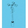 DETAILS WEST LP-455 - LIGHT POLES WITH LIGHT HEADS ( NON-WORKING ) - FOR YARDS, INDUSTRIAL, ENGINE FACILITIES, ETC. - HO SCALE