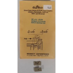 JAYBEE 118 - COUPLER MOUNTING PADS FOR BACHMANN SPECTRUM PASSENGER CARS - HO SCALE