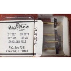JAYBEE 1062 - 36" METAL WHEELSETS WITH SHOULDER AXLE - HO SCALE