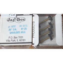JAYBEE 1072 - 28" METAL WHEELSETS WITH SHOULDER AXLE - HO SCALE