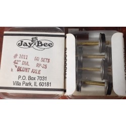 JAYBEE 1011 - 42" METAL WHEELSETS WITH BLUNT AXLE - HO SCALE