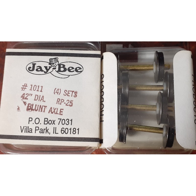 JAYBEE 1011 - 42" METAL WHEELSETS WITH BLUNT AXLE - HO SCALE