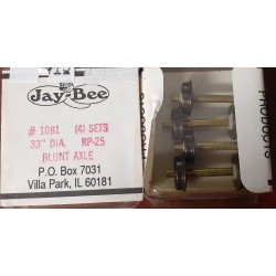 JAYBEE 1081 - 33" METAL WHEELSETS WITH BLUNT AXLE - HO SCALE