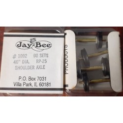 JAYBEE 1092 - 40" METAL WHEELSETS WITH SHOULDER AXLE - HO SCALE