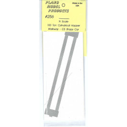 PLANO 256 - 100 TON CYLINDRICAL COVERED HOPPER WALKWAY - N SCALE