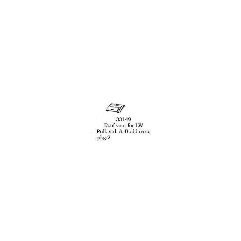 PSC 33149 - LIGHTWEIGHT PASSENGER CAR VENT - HO SCALE