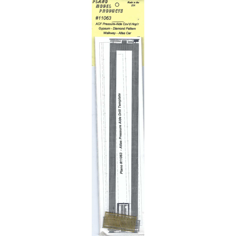 PLANO 11063 - ACF PRESSURE-AIDE COVERED HOPPER ROOFWALK - GYPSUM-DIAMOND PATTERN - ATLAS CAR - HO SCALE