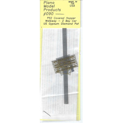 PLANO 090 - PS2 2 BAY COVERED HOPPER ROOFWALK - GYPSUM DIAMOND PATTERN - HO SCALE
