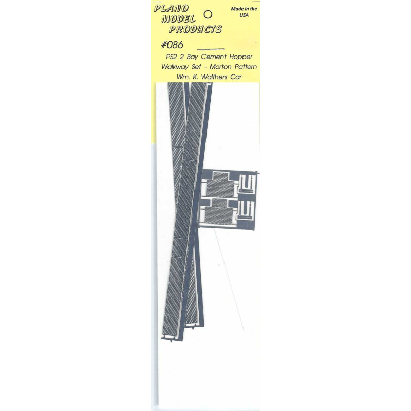 PLANO 086 - PS2 2 BAY CEMENT HOPPER ROOFWALK - MORTON ROUND PATTERN - WALTHERS CAR - HO SCALE