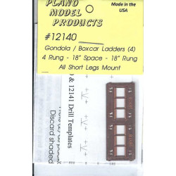 PLANO 12140 - GONDOLA/BOXCAR LADDERS - 4 RUNG - 18" SPACING - 18" RUNG - HO SCALE