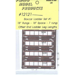 PLANO 12121 - BOXCAR LADDERS - 7 RUNG - 18" SPACING - 18" RUNG - HO SCALE