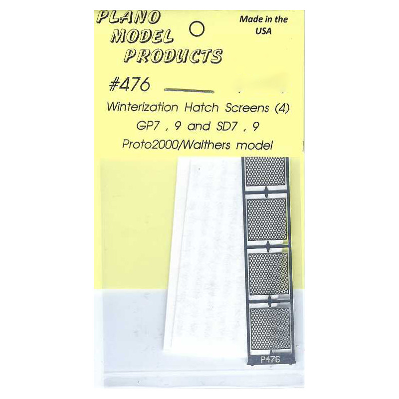PLANO 476 - DIESEL LOCOMOTIVE WINTERIZATION HATCH SCREENS - HO SCALE