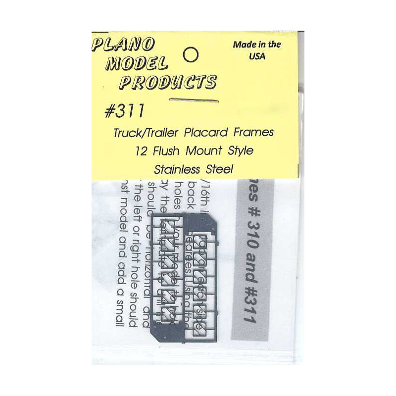 PLANO 311 - TRUCK/TRAILER PLACARD FRAMES - HO SCALE