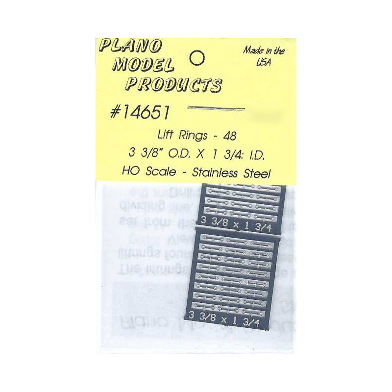 PLANO 14651 - LIFT RINGS - 3-3/8"od X 1-3/4"id - HO SCALE