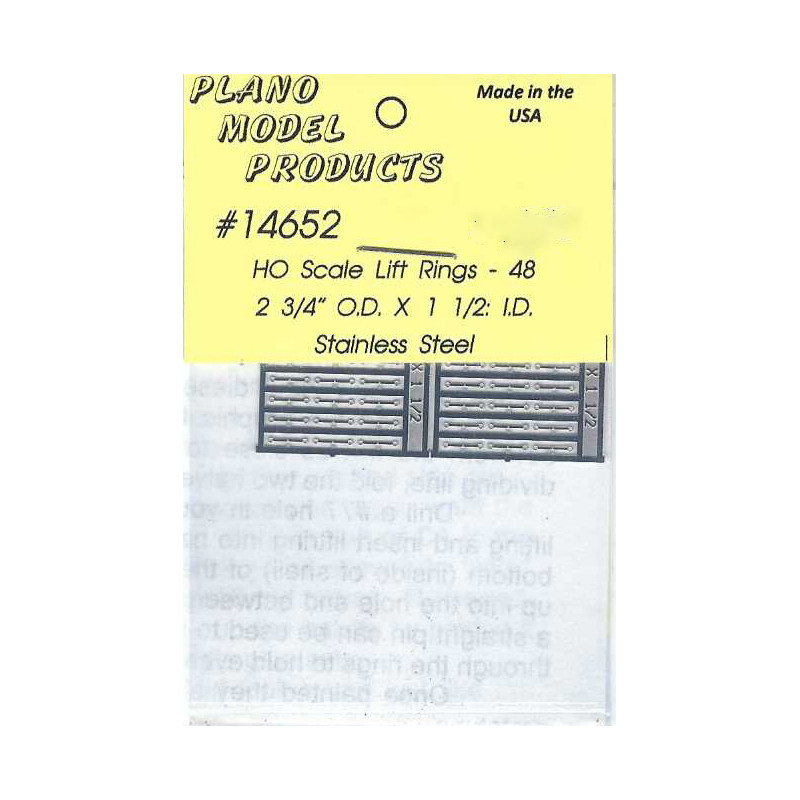 PLANO 14652 - LIFT RINGS - 2-3/4"od X 1-1/2"id - HO SCALE
