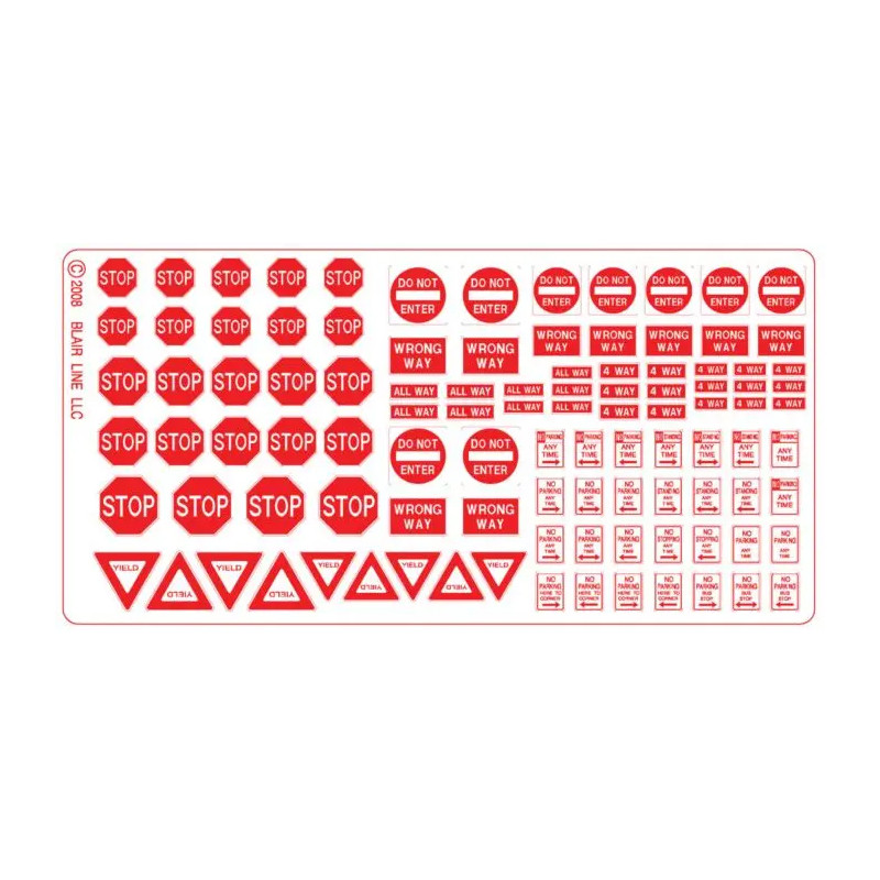 BLAIR LINE 103 - 1930+ REGULATORY HIGHWAY SIGNS #2 - HO SCALE