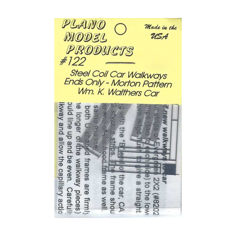PLANO 122 - COIL CAR WALKWAYS - ENDS ONLY - MORTON ROUND PATTERN - WALTHERS CAR - HO SCALE