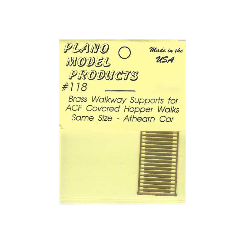 PLANO 118 - WALKWAY SUPPORTS FOR ACF COVERED HOPPER - ATHEARN CAR - HO SCALE