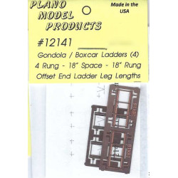 PLANO 12141 - GONDOLA/BOXCAR LADDERS - 4 RUNG - 18" SPACING - 18" RUNG - HO SCALE