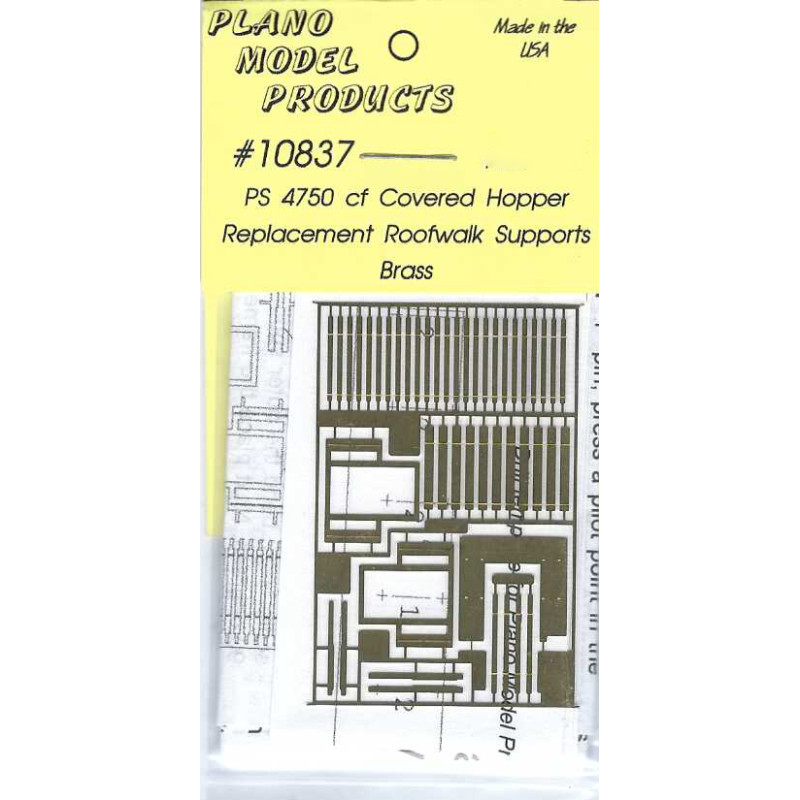 PLANO 10837 - PS 4750cuft COVERED HOPPER ROOFWALK SUPPORTS - HO SCALE
