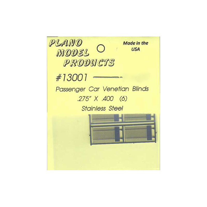 PLANO 13001 - PASSENGER CAR VENETIAN BLINDS - .275" x .400" - HO SCALE