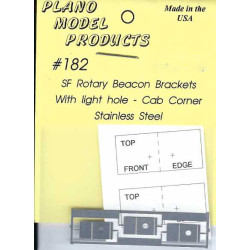 PLANO 182 - ROTARY BEACON BRACKETS - WITH LIGHT HOLE - CAB CORNER - HO SCALE