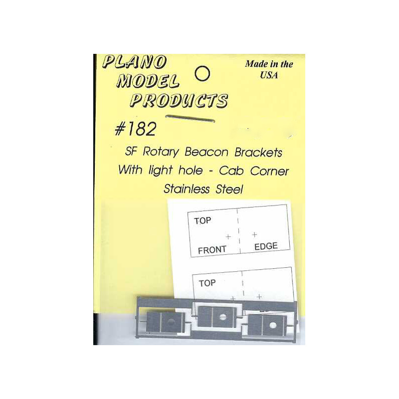PLANO 182 - ROTARY BEACON BRACKETS - WITH LIGHT HOLE - CAB CORNER - HO SCALE