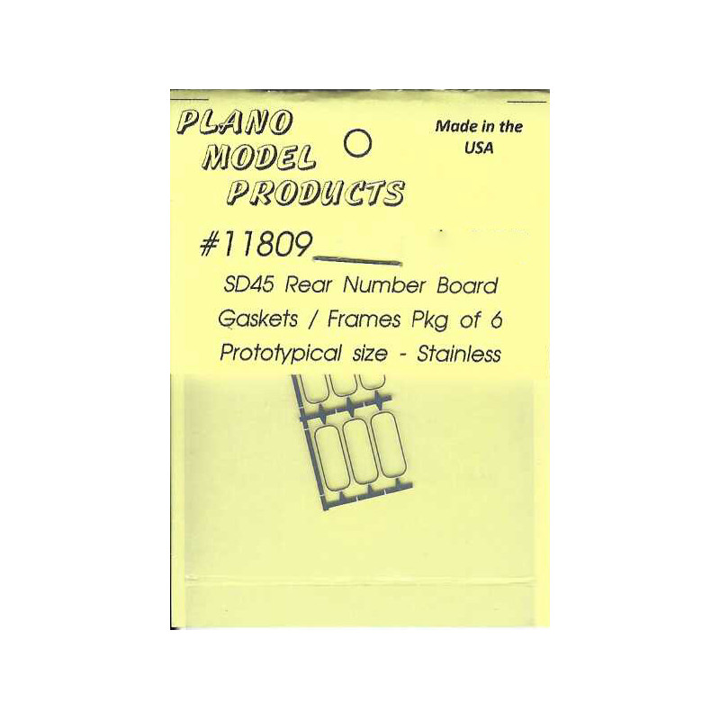 PLANO 10809 - SD45 DIESEL LOCOMOTIVE REAR NUMBER BOARD GASKETS - HO SCALE