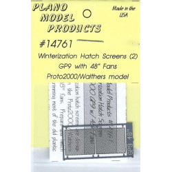 PLANO 14761 - DIESEL LOCOMOTIVE WINTERIZATION HATCH SCREEN - GP9 WITH 48" FANS - PROTO 2000/WALTHERS MODELS - HO SCALE