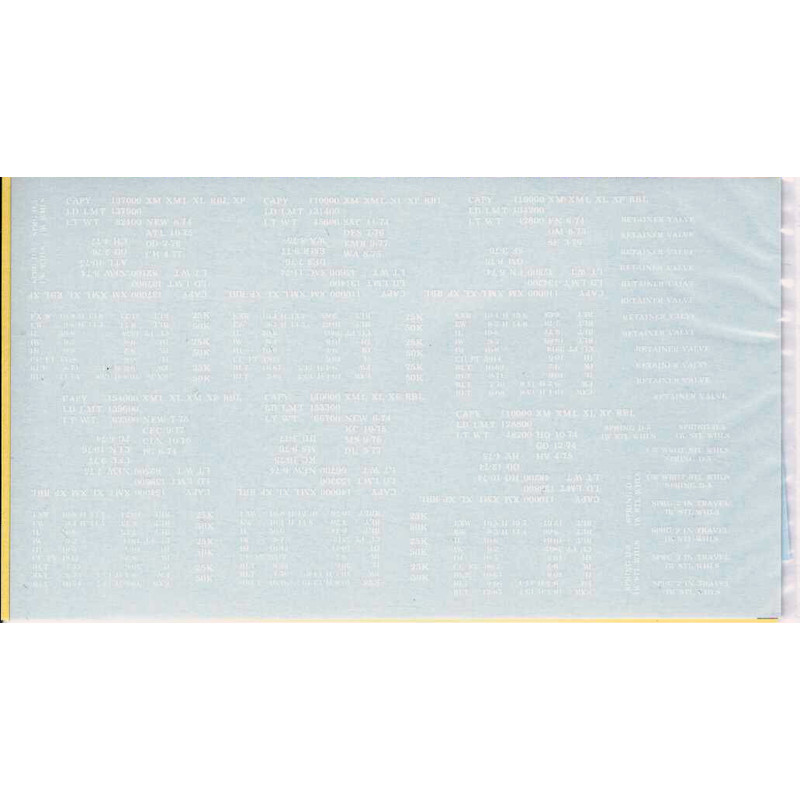 HERALD KING DECAL D-1W - MODERN BOXCAR DATA - WHITE - HO SCALE