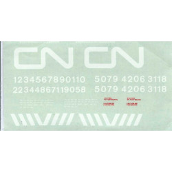 LPD DECALS H-103 - CANADIAN NATIONAL DIESEL LOCOMOTIVE HOOD UNITS - HO SCALE