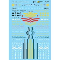 MICROSCALE DECAL 87-801 - CALIFORNIA SHORT LINE 70 TON LOCOMOTIVES - HO SCALE