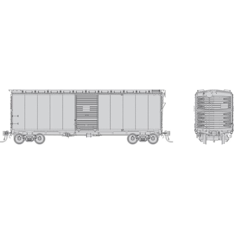 RAPIDO 180099 - 1937 AAR BOXCAR - UNDECORATED - SQUARE CORNER VERSION - PARTIALLY ASSEMBLED KIT - HO SCALE