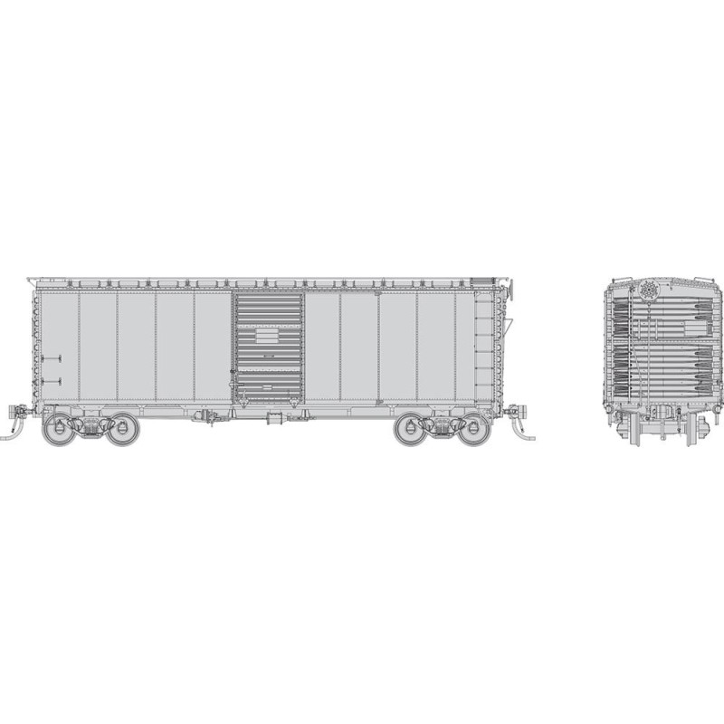 RAPIDO 181099 - 1937 AAR BOXCAR - UNDECORATED - ROUND CORNER VERSION - PARTIALLY ASSEMBLED KIT - HO SCALE