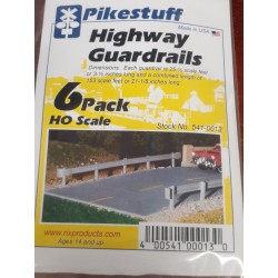 PIKESTUFF 0013 - HIGHWAY GUARDRAILS - 6 PACK -HO SCALE