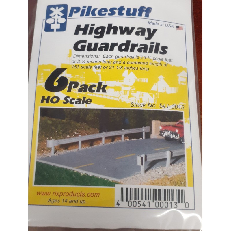 PIKESTUFF 0013 - HIGHWAY GUARDRAILS - 6 PACK -HO SCALE