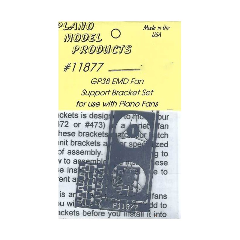 PLANO 11877 - DIESEL LOCOMOTIVE EMD GP38-2 FAN SUPPORT BRACKET SET - HO SCALE