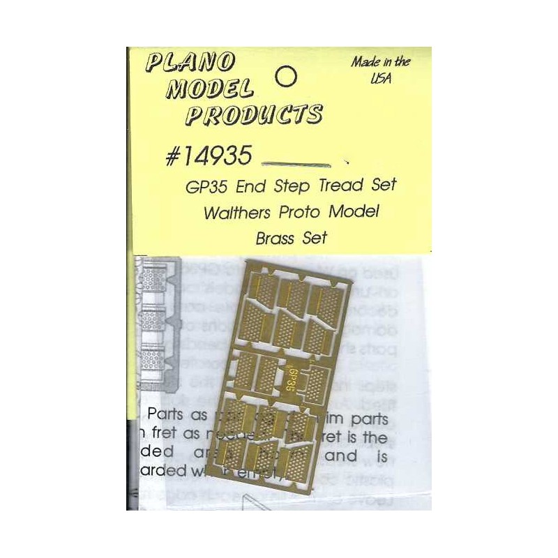 PLANO 14935 - DIESEL LOCOMOTIVE EMD GP35 END STEP TREAD SET - FOR WALTHERS PROTO GP35 - HO SCALE