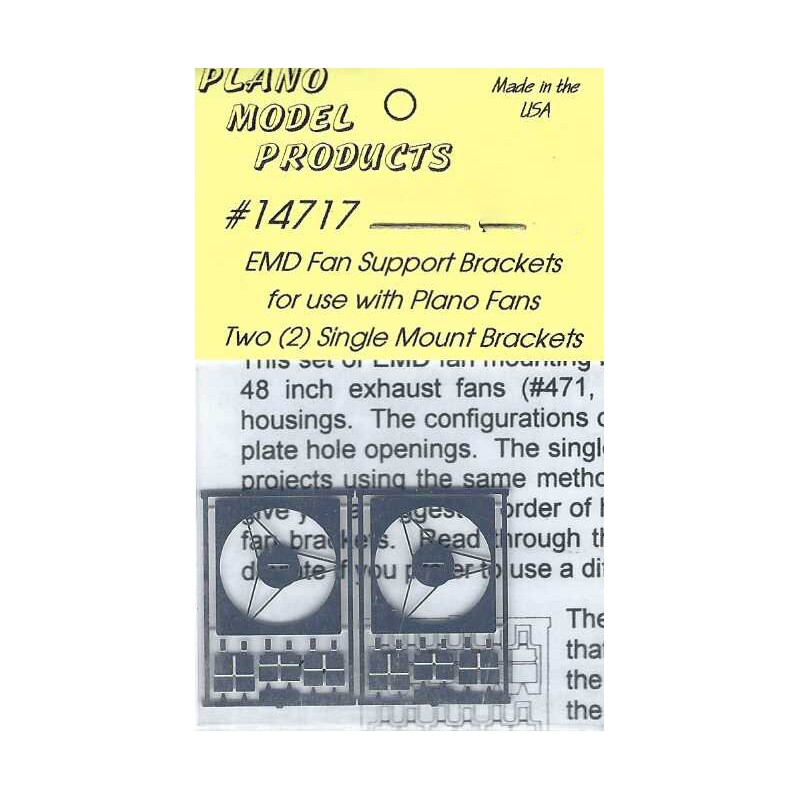 PLANO 14717 - DIESEL LOCOMOTIVE EMD FAN SUPPORT BRACKETS - HO SCALE