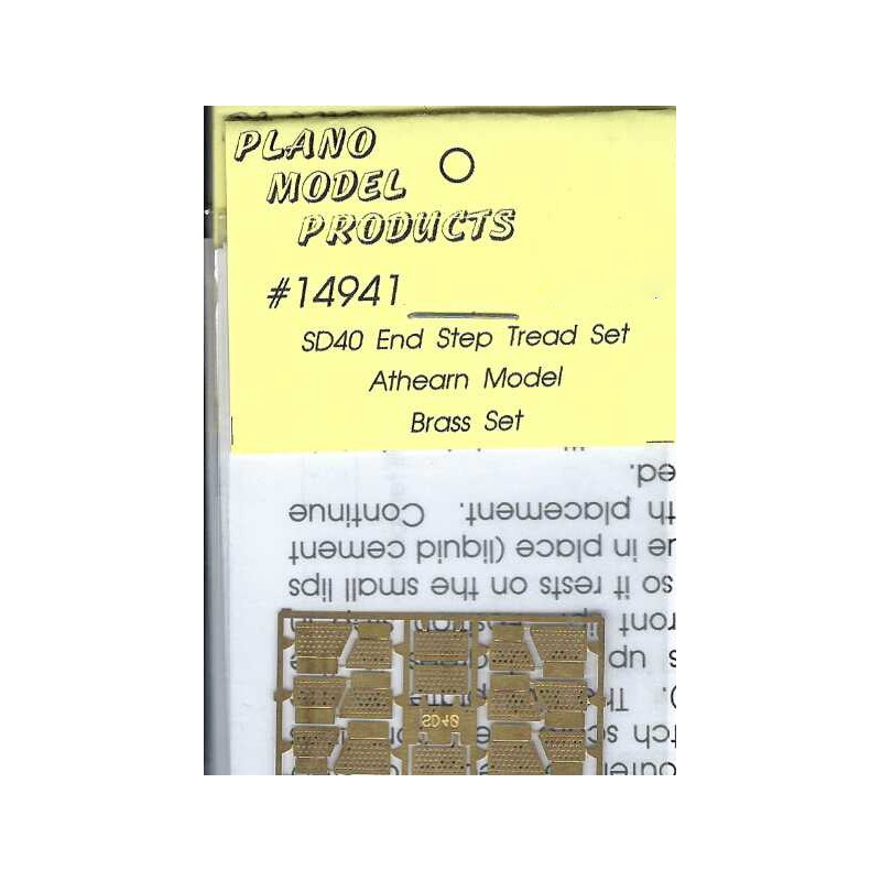 PLANO 14941 - DIESEL LOCOMOTIVE EMD SD40 END STEP TREAD SET - FOR ATHEARN MODEL - HO SCALE