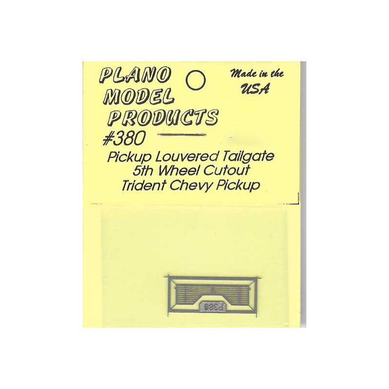 PLANO 380 - PICKUP LOUVERED TAILGATE WITH 5TH WHEEL CUTOUT - FOR TRIDENT CHEVY PICKUP - HO SCALE