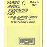 PLANO 380 - PICKUP LOUVERED TAILGATE WITH 5TH WHEEL CUTOUT - FOR TRIDENT CHEVY PICKUP - HO SCALE