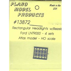PLANO 13872 - RECTANGULAR HEADLIGHTS WITH BEZELS FOR FORD LNT9000 - ATLAS MODEL - HO SCALE