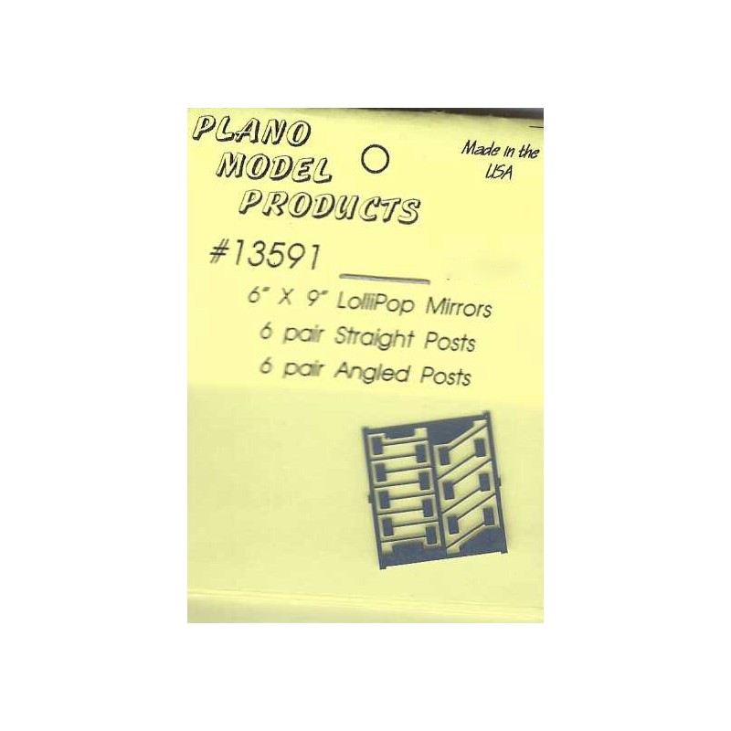 PLANO 13591 - 6"x9" LOLLIPOP MIRRORS - HO SCALE