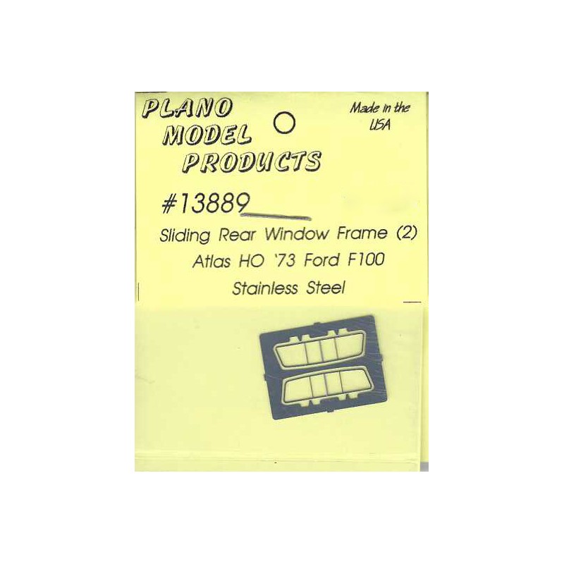 PLANO 13889 - PICKUP SLIDING REAR WINDOW FRAME - FOR ATLAS 1973 F100 - HO SCALE