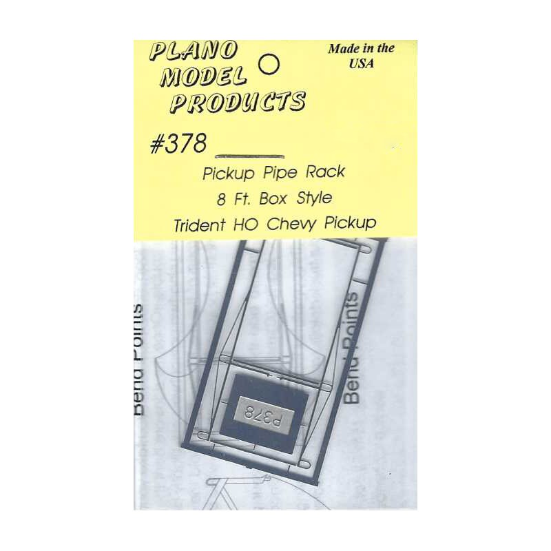 PLANO 378 - PICKUP 8' PIPE RACK - FOR TRIDENT CHEVY PICKUP - HO SCALE