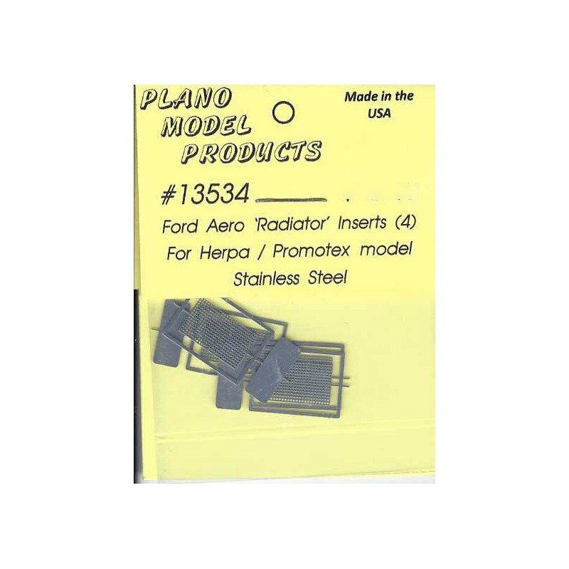PLANO 13534 - FORD AERO RADIATOR INSERTS - FOR HERPA/PROMOTEX MODELS - HO SCALE