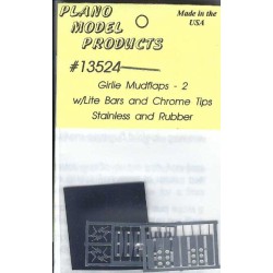 PLANO 13524 - GIRLIE MUDFLAPS WITH LIGHT BARS AND CHROME TIPS - HO SCALE